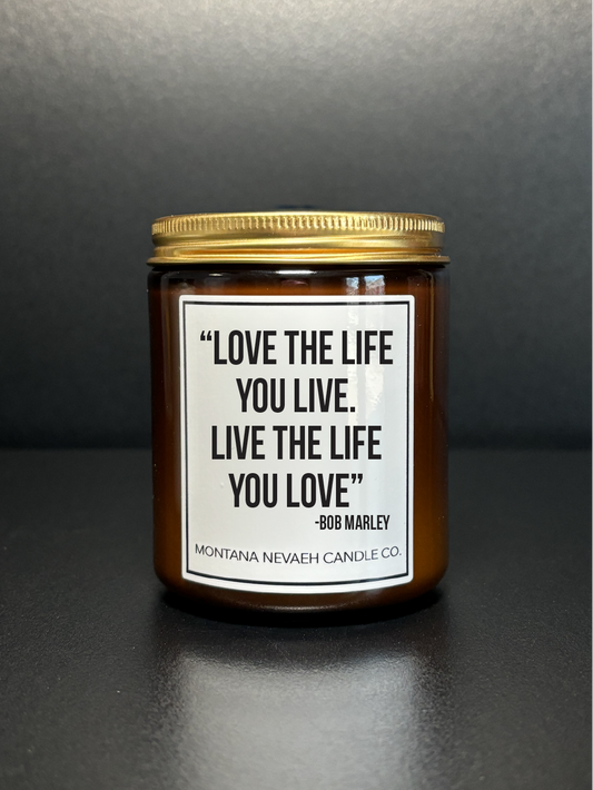 Bob Marley Quote Candle