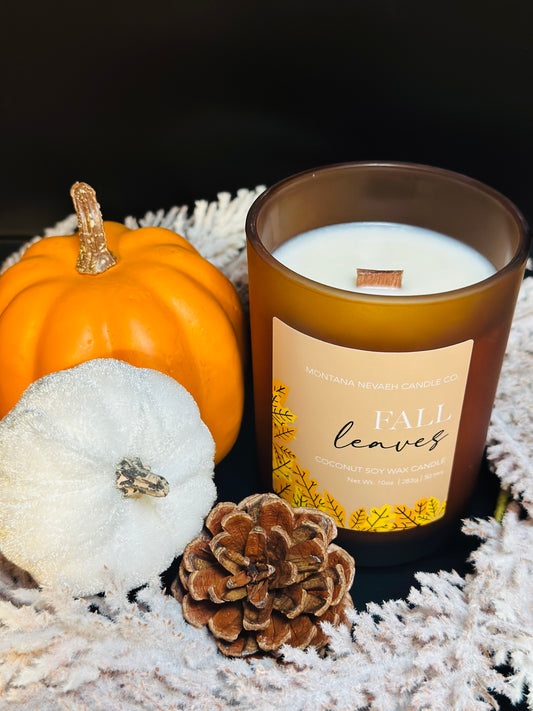 Fall Leaves Bamboo Candle