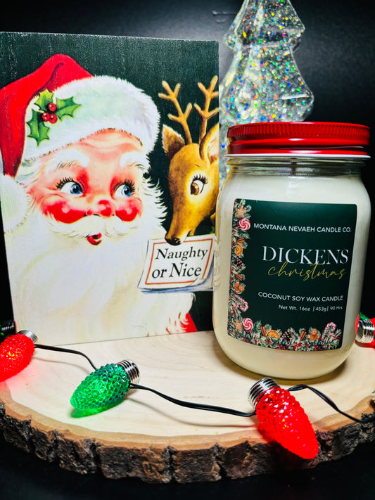 Dickens Christmas Mason Jar Candle