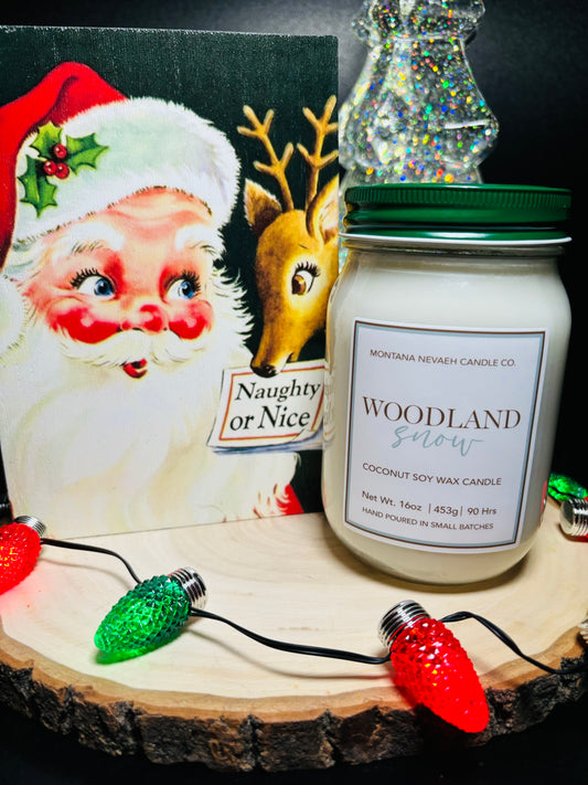 Woodland Snow Mason Jar Candle