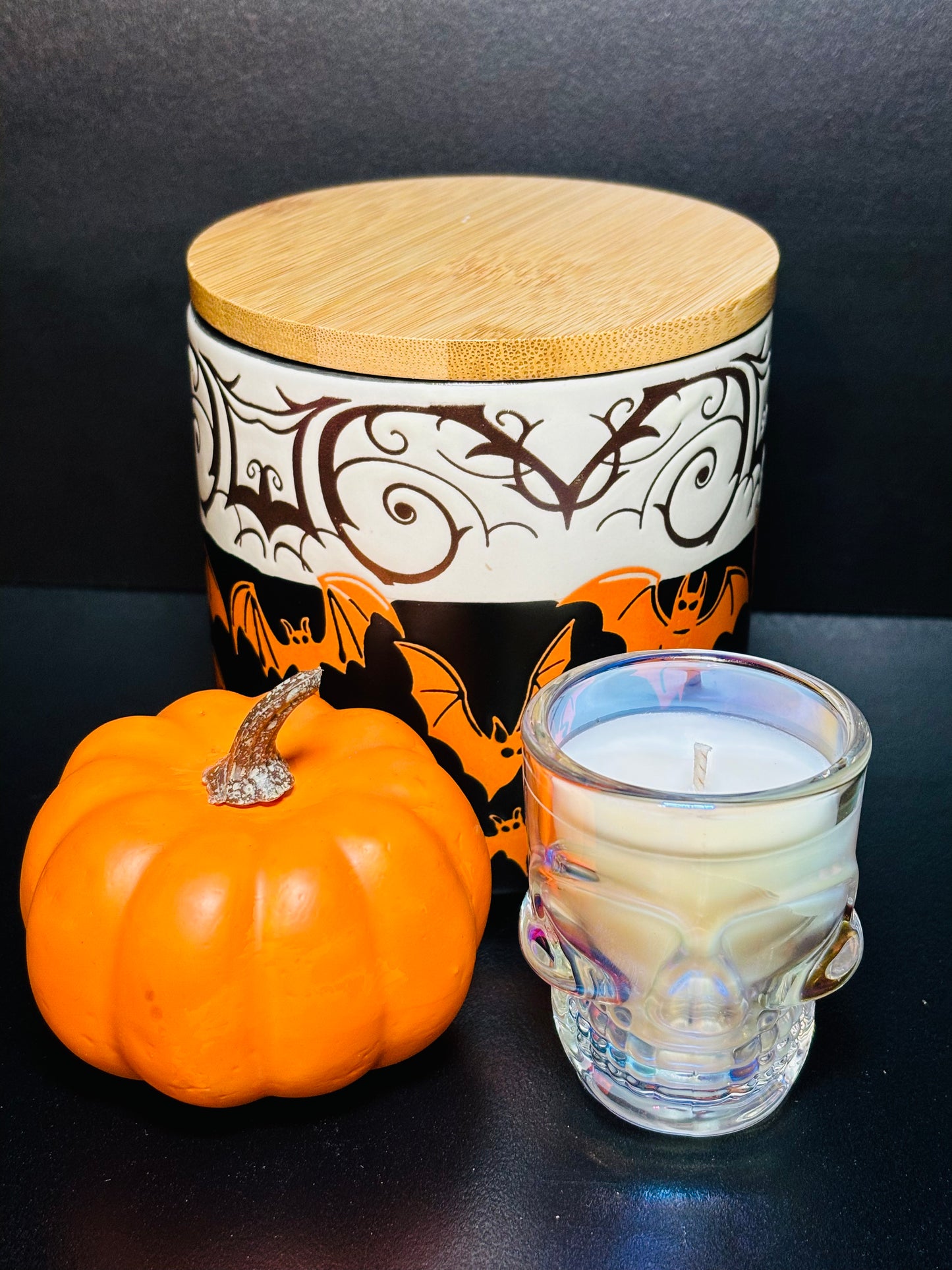 Iridescent Skull Shot Glass Candle