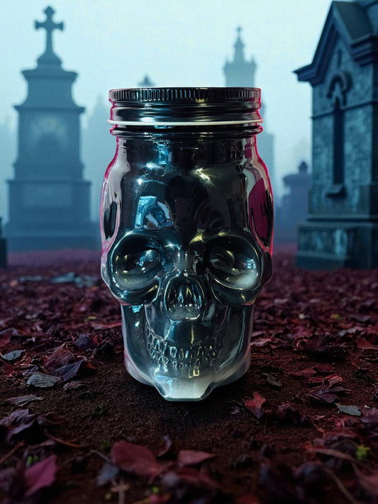 Black Skull Mason Jar Candle