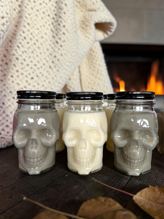 16oz Skull Mason Jar Candles