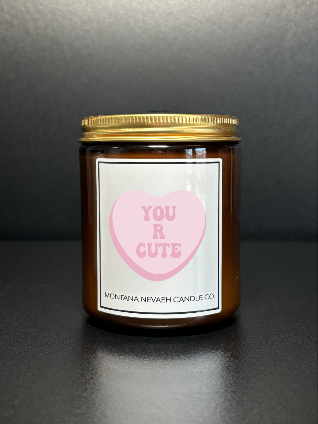 You R Cute Candy Heart Candle